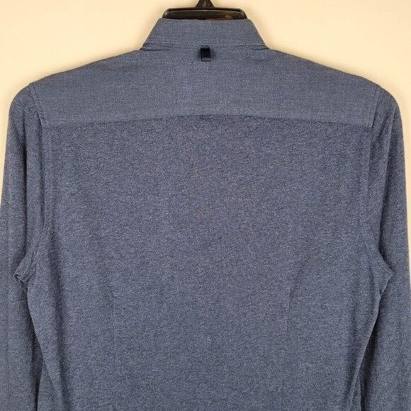WRK Work Rest Karma The Reworked Shirt Button Down Solid Navy Long Sleeve S - Picture 5 of 11